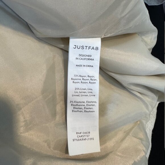 JustFab Linen-Blend Double-Breasted Blazer Beige Women's – Size XL - Picture 7 of 9